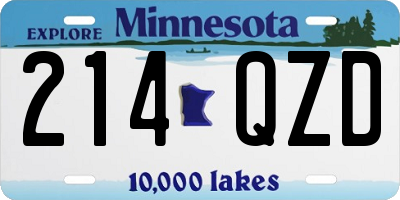 MN license plate 214QZD