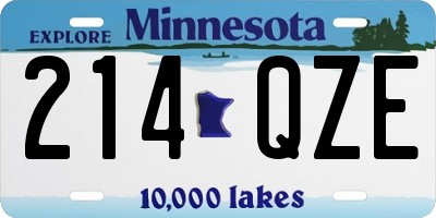 MN license plate 214QZE