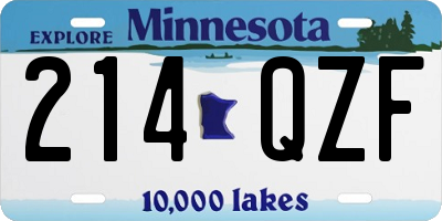 MN license plate 214QZF