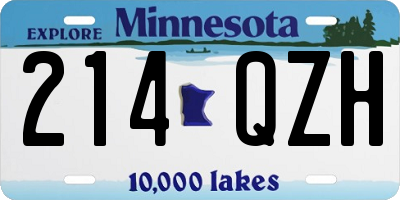 MN license plate 214QZH