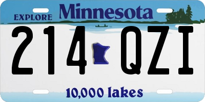 MN license plate 214QZI