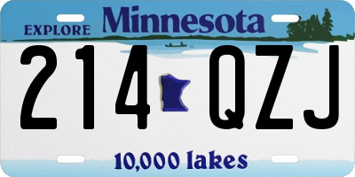 MN license plate 214QZJ