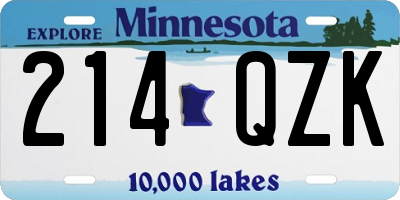 MN license plate 214QZK