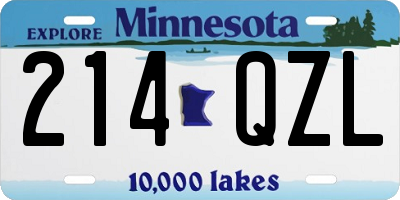 MN license plate 214QZL