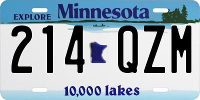 MN license plate 214QZM