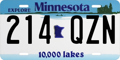 MN license plate 214QZN