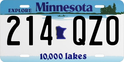 MN license plate 214QZO