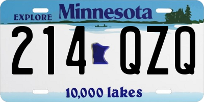 MN license plate 214QZQ