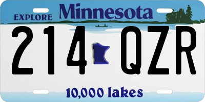 MN license plate 214QZR