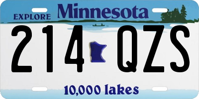 MN license plate 214QZS