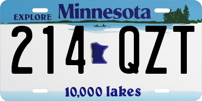 MN license plate 214QZT