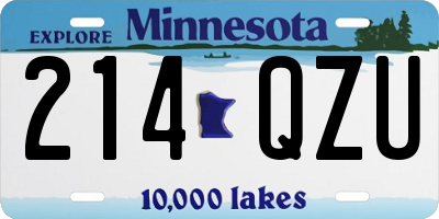 MN license plate 214QZU