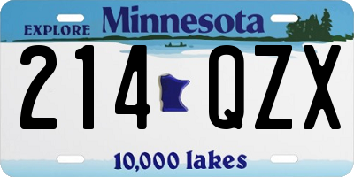 MN license plate 214QZX