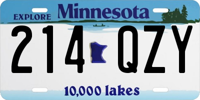 MN license plate 214QZY