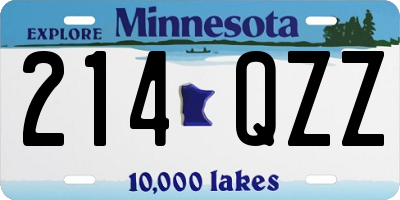 MN license plate 214QZZ