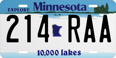 MN license plate 214RAA