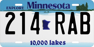 MN license plate 214RAB