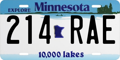 MN license plate 214RAE