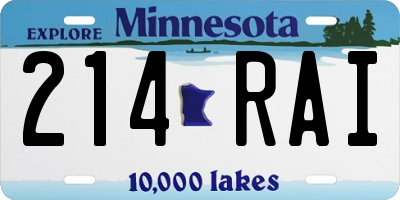 MN license plate 214RAI