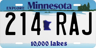 MN license plate 214RAJ