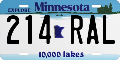 MN license plate 214RAL