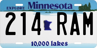 MN license plate 214RAM