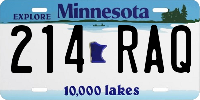 MN license plate 214RAQ