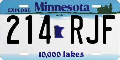 MN license plate 214RJF