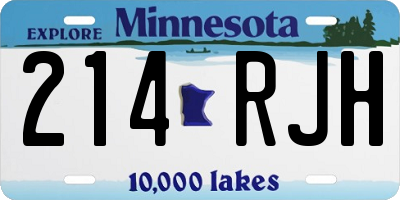 MN license plate 214RJH