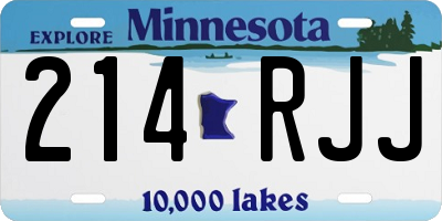 MN license plate 214RJJ