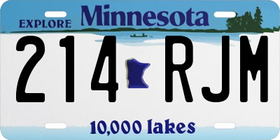 MN license plate 214RJM
