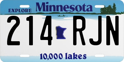 MN license plate 214RJN