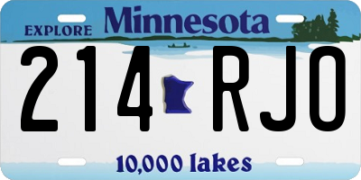 MN license plate 214RJO