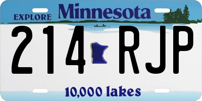 MN license plate 214RJP