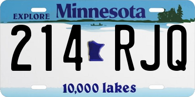 MN license plate 214RJQ