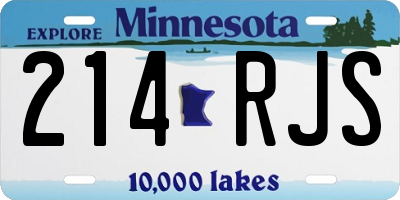 MN license plate 214RJS