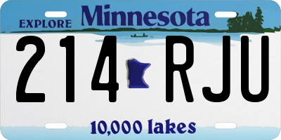 MN license plate 214RJU