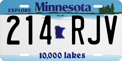 MN license plate 214RJV