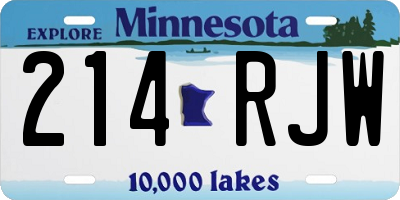 MN license plate 214RJW