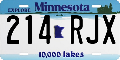 MN license plate 214RJX