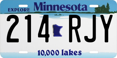 MN license plate 214RJY