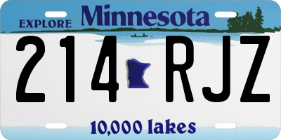 MN license plate 214RJZ