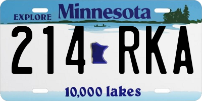 MN license plate 214RKA