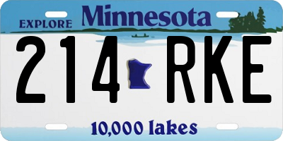 MN license plate 214RKE