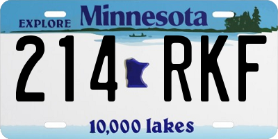 MN license plate 214RKF
