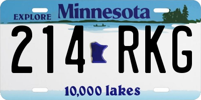 MN license plate 214RKG