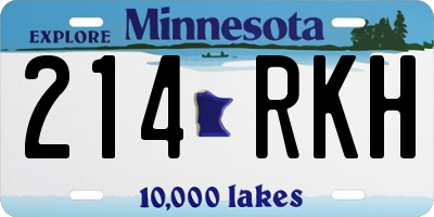 MN license plate 214RKH