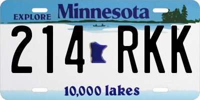 MN license plate 214RKK