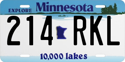 MN license plate 214RKL