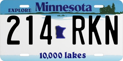 MN license plate 214RKN